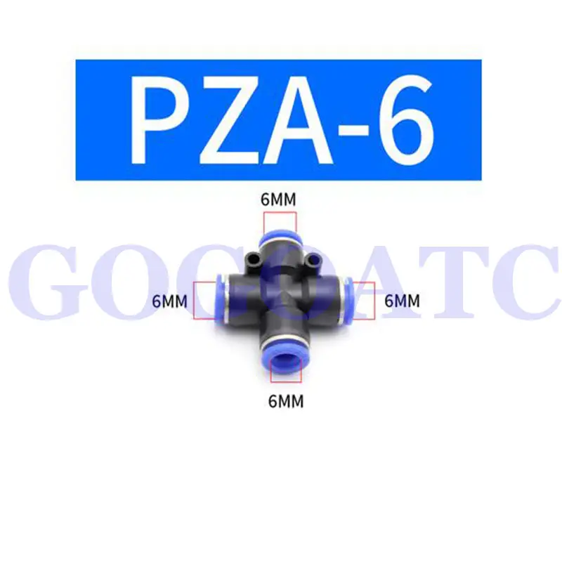 Pneumatic quick plug cross four-way PZA04 PZA06 PZA08 PZA10 PZA12 PZA16