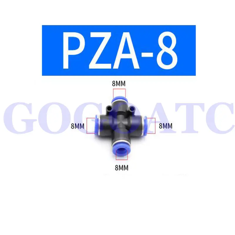 Pneumatic quick plug cross four-way PZA04 PZA06 PZA08 PZA10 PZA12 PZA16