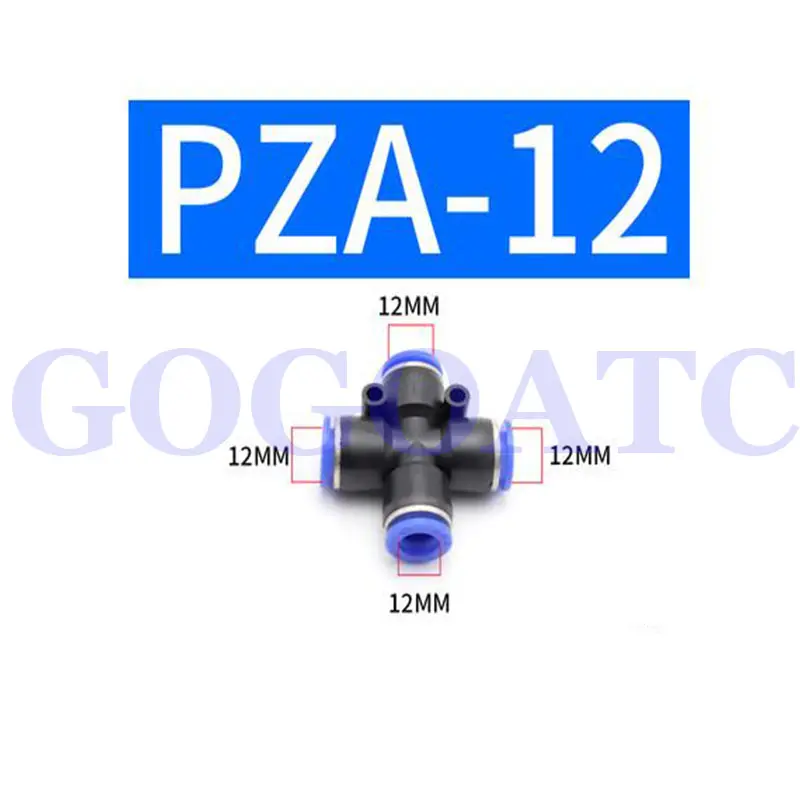 Pneumatic quick plug cross four-way PZA04 PZA06 PZA08 PZA10 PZA12 PZA16