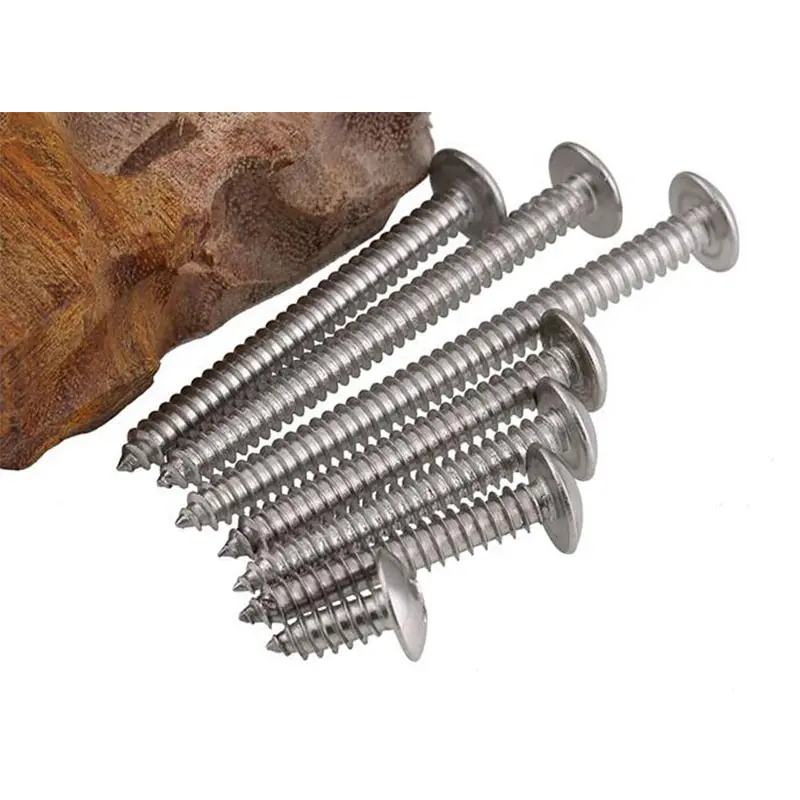 M3M4 SS 304  Cross Large Flat Head Self-tapping Screw Lengthened Woodworking Screw Mushroom Head Self-acting Roll Screw