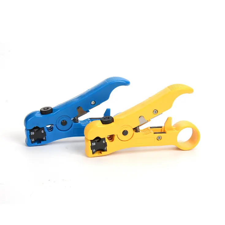 Multifunction Coaxial Cable Stripper Clamp Crimping Plier for RG69/6/11/7 Telephone Flat Wire Line Network Tools
