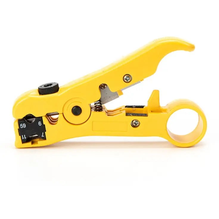 Multifunction Coaxial Cable Stripper Clamp Crimping Plier for RG69/6/11/7 Telephone Flat Wire Line Network Tools