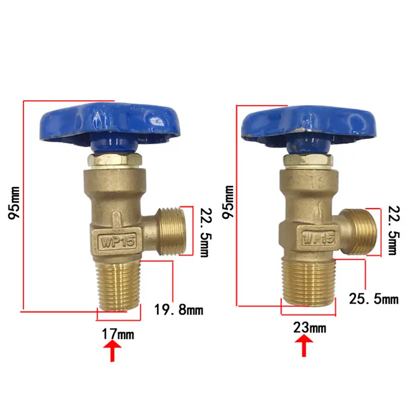 Small argon cylinder valve All copper cylinder head assembly Steel head valve 8/10/12/14L