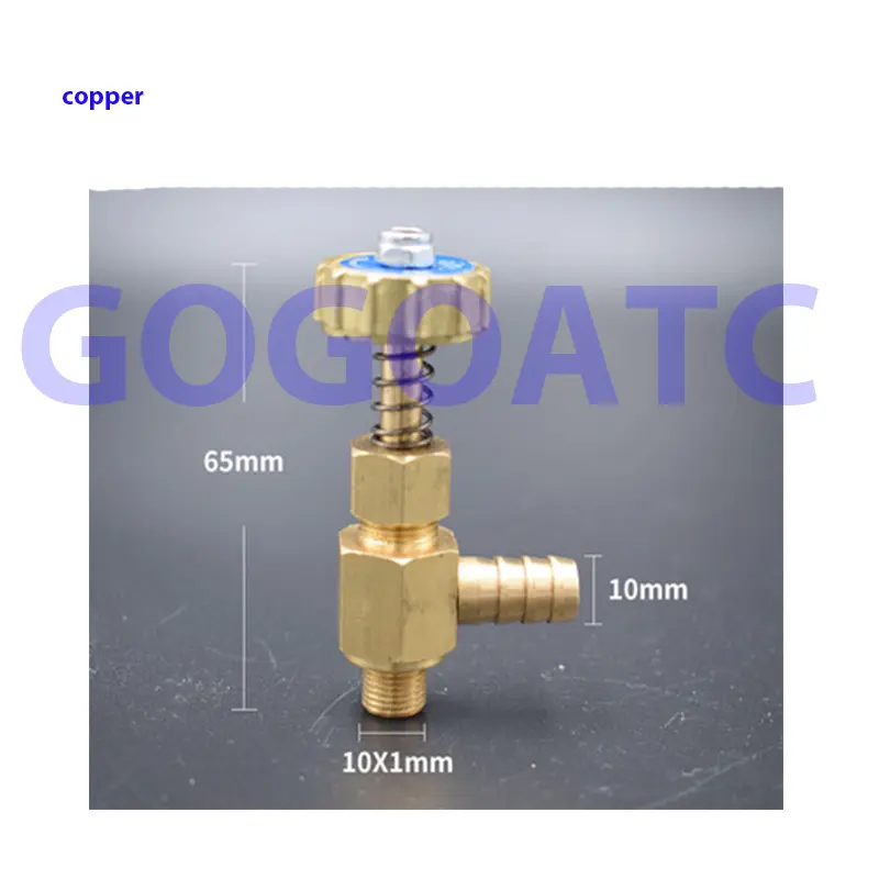 Copper needle valve adjustable card sleeve needle valve air flow regulating valve