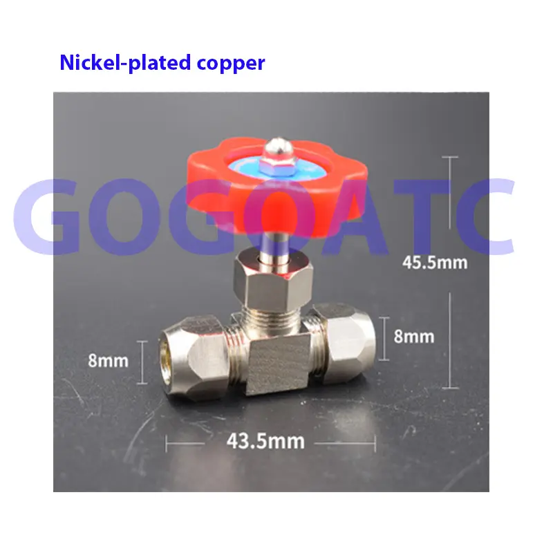 Copper needle valve adjustable card sleeve needle valve air flow regulating valve