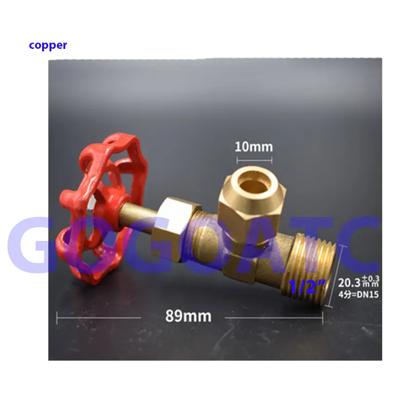 Copper needle valve adjustable card sleeve needle valve air flow regulating valve