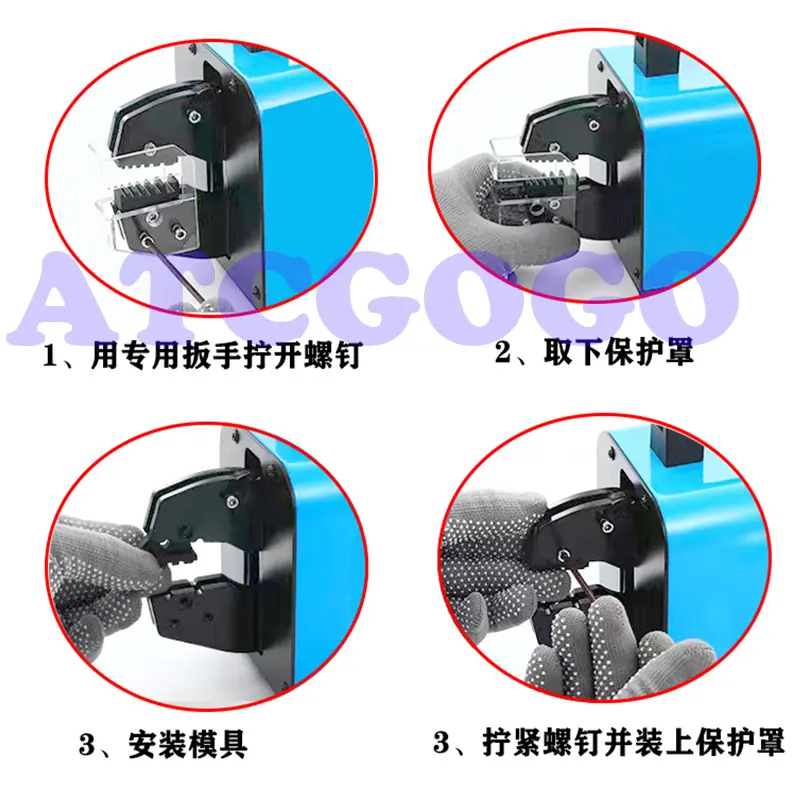 Pneumatic crimping pliers cold pressing terminal 0.5-25mm²  multi-function crimping machine desktop crimping machine