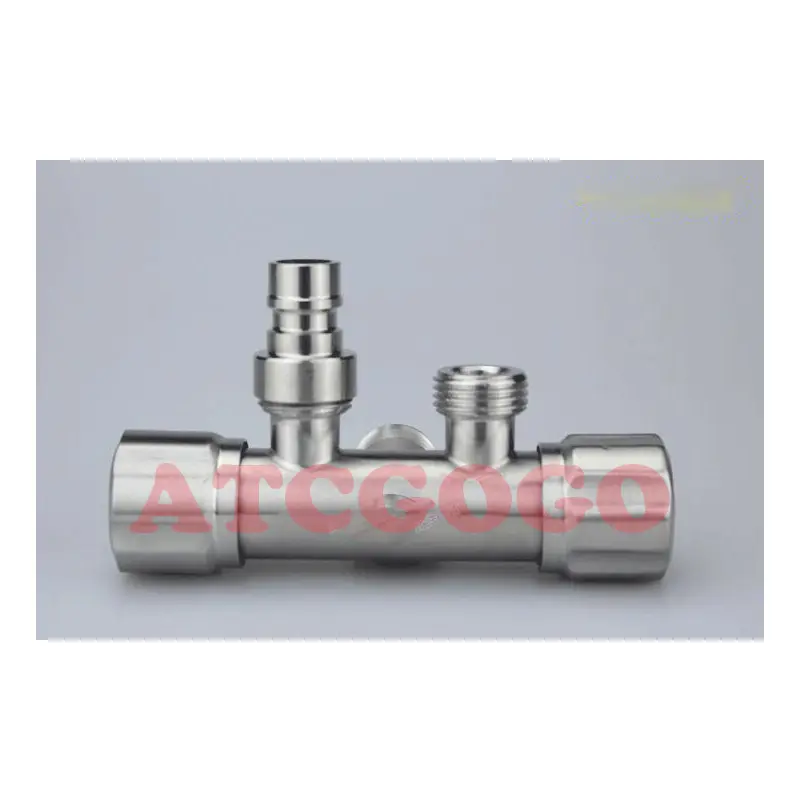 Double control double outlet 304 stainless steel three way angle valve