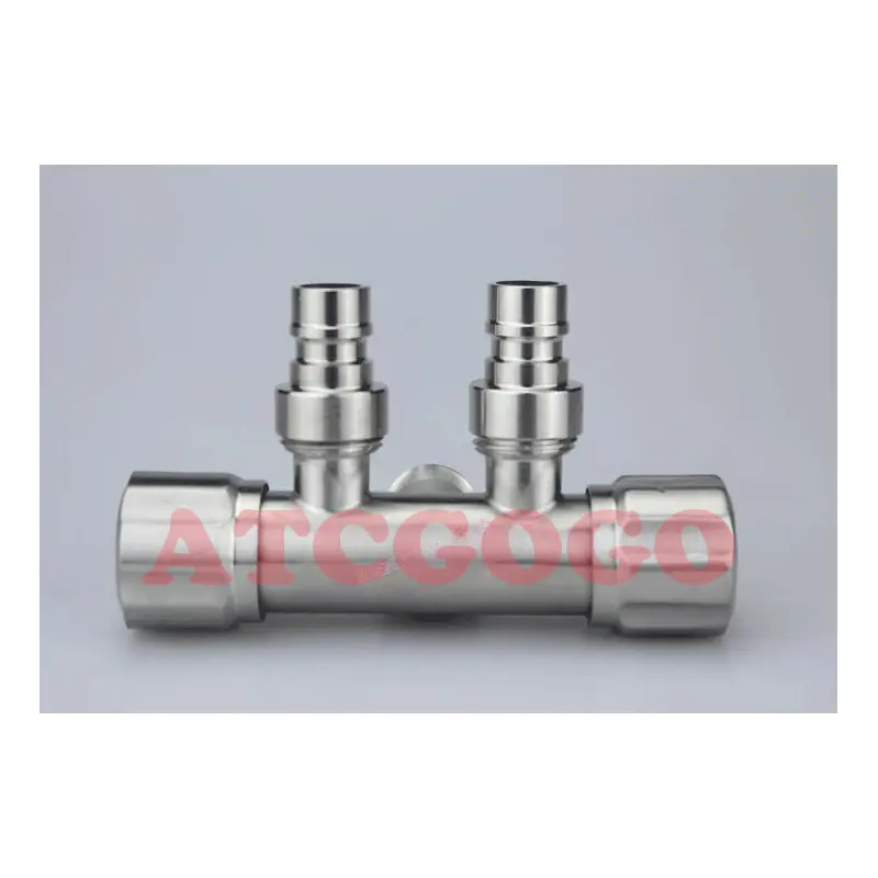 Double control double outlet 304 stainless steel three way angle valve