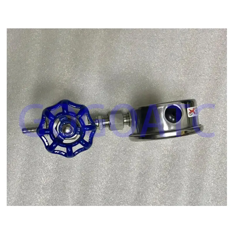 Pressure gauge plus three-way pagoda connector, stainless steel connector, stainless steel needle valve pressure 3.5bar