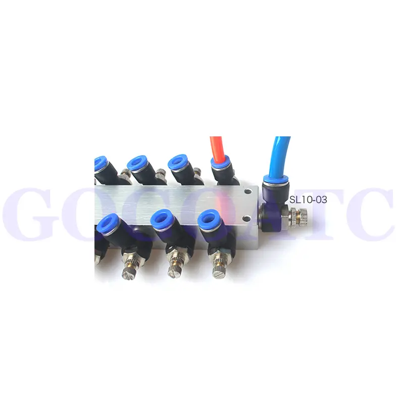 25x40 on-penetration multi-position throttle valve air splitter distributor busbar SL quick-plug connector air distributor block