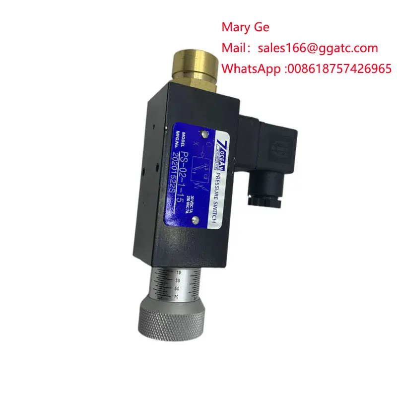 7OCEAN HYDRAULICS PRESSURE SWITCH MODEL PS-02-1-15 PS-02-1-11 PS-02-1-10 30VDC7A 250VAC7A  PS-02-1/2/3-10
