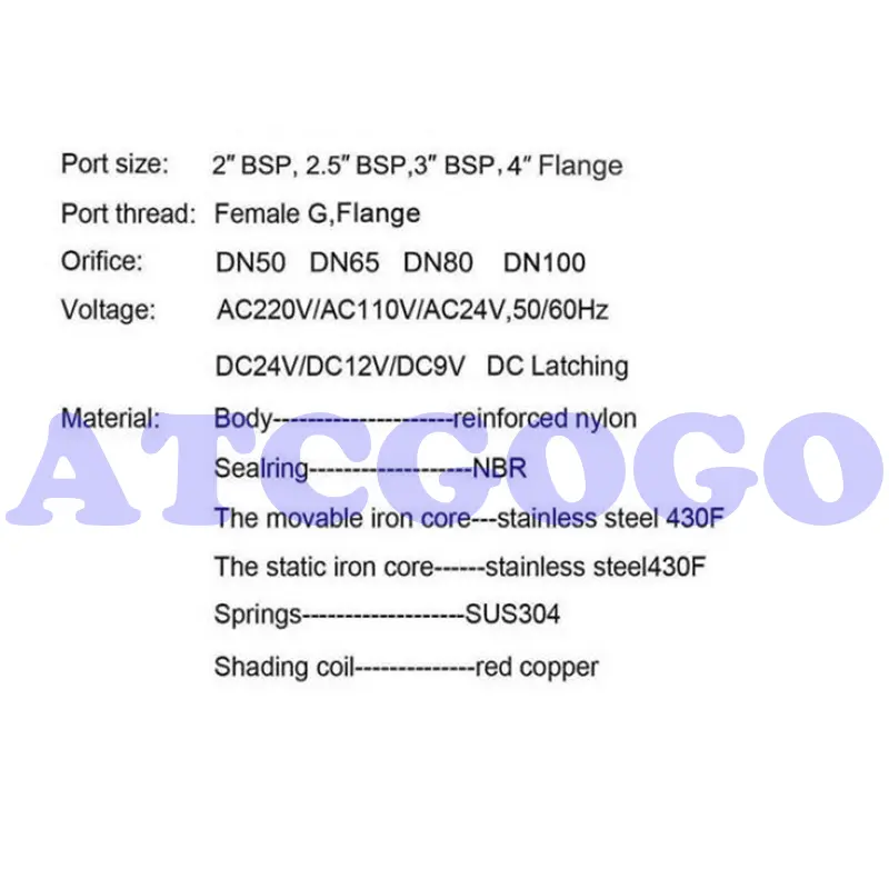 2" 2-1/2" 3" Irrigation Solenoid Valve 220V 110V 24V 12V DC Latching For Farm Garden Landscape Irrigation