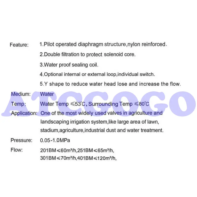 2" 2-1/2" 3" Irrigation Solenoid Valve 220V 110V 24V 12V DC Latching For Farm Garden Landscape Irrigation