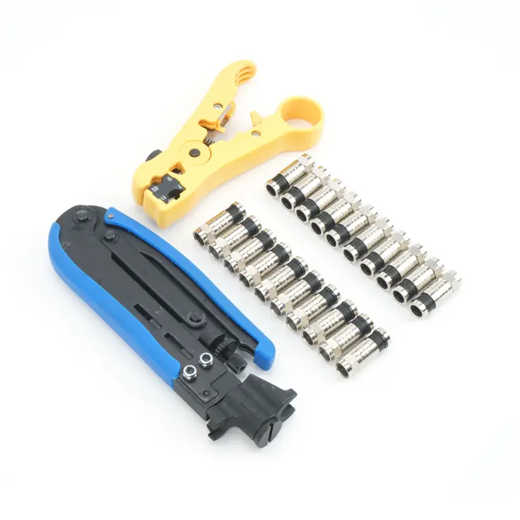Stripper Coaxial Cable Crimping Tool Set For RG6 RG59 RG11 Wire Line Cutter Stripping Pliers Set Crimping Plier
