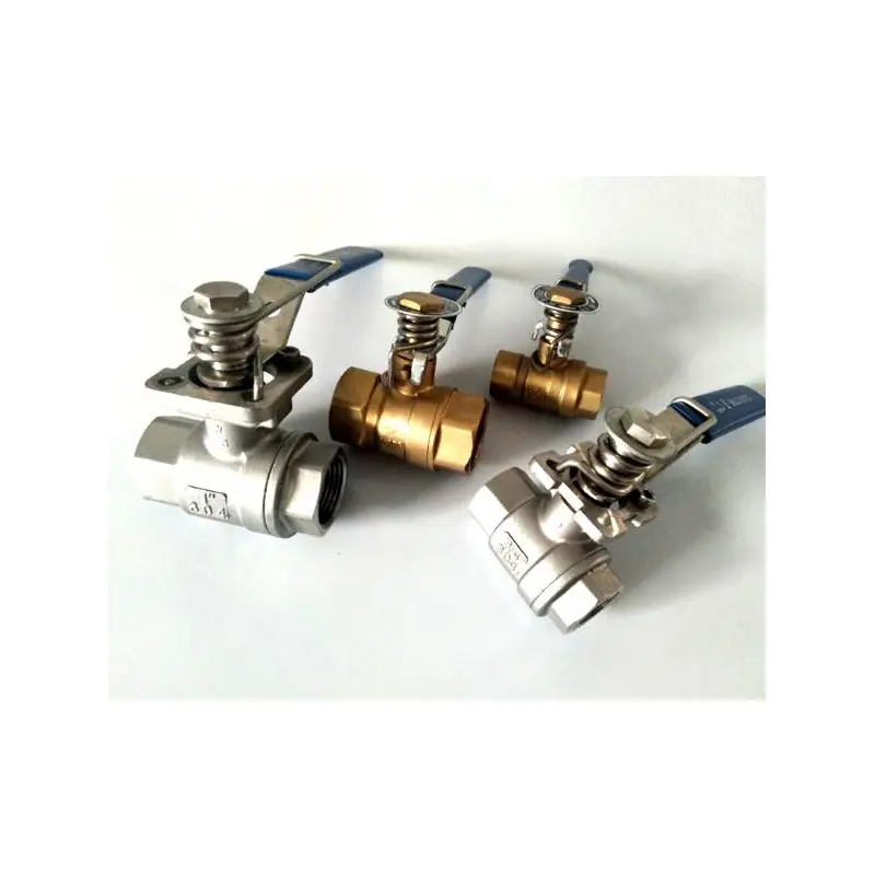 Stainless steel spring automatically resets the ball valve 4 points and 6 points thickened internal thread