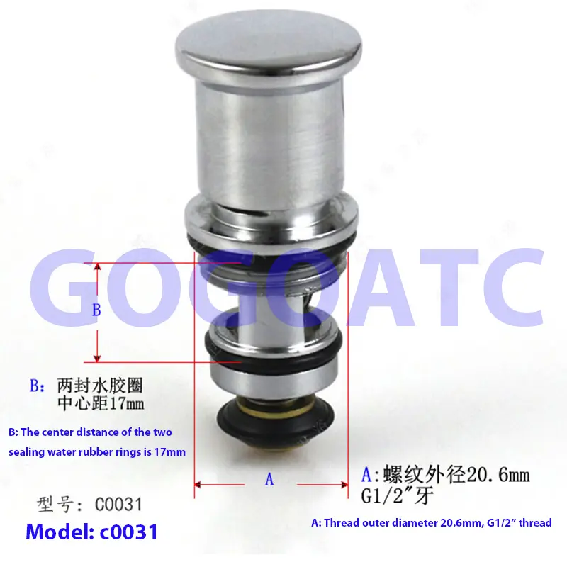 Surface mounted shower switching valve spring-type water diversion core Triple bathtub faucet diversion switch Faucet Cartridges