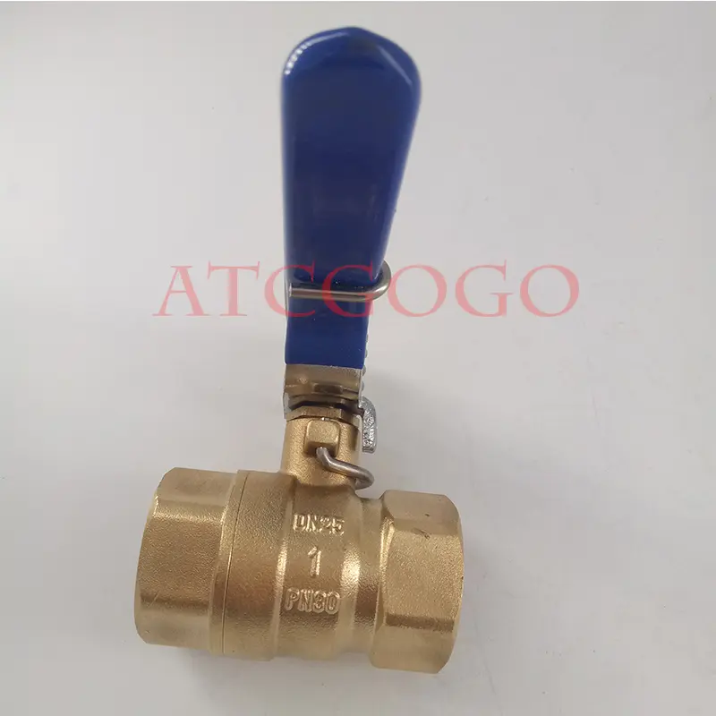 Brass spring wire ball valve DN20 spring automatic reset ball valve  double inner wire 3/4