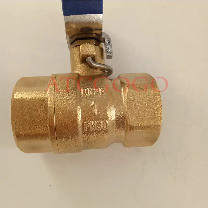 Brass spring wire ball valve DN20 spring automatic reset ball valve  double inner wire 3/4
