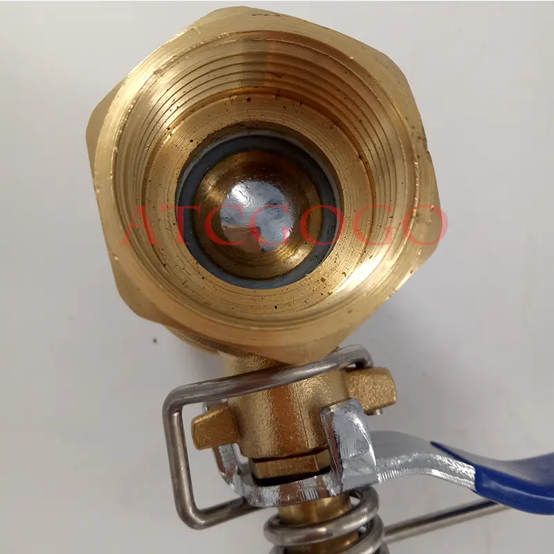 Brass spring wire ball valve DN20 spring automatic reset ball valve  double inner wire 3/4