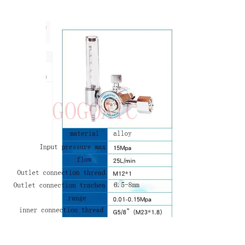 Energy-saving pressure reducing valve, pressure gauge, instrument, argon arc torch gas meter