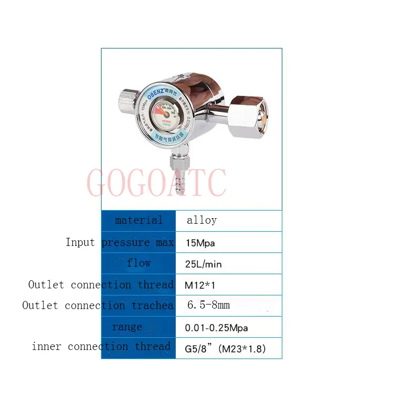 Energy-saving pressure reducing valve, pressure gauge, instrument, argon arc torch gas meter