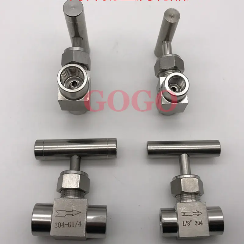 304 stainless steel inner wire needle valve 1/4 inner thread globe valve flat handle needle valve high pressure 1/2