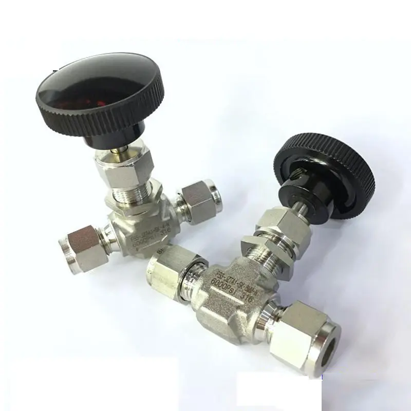 316 ss steel high-end silver-plated card sleeve straight needle valve through plate high pressure precision regulating valve