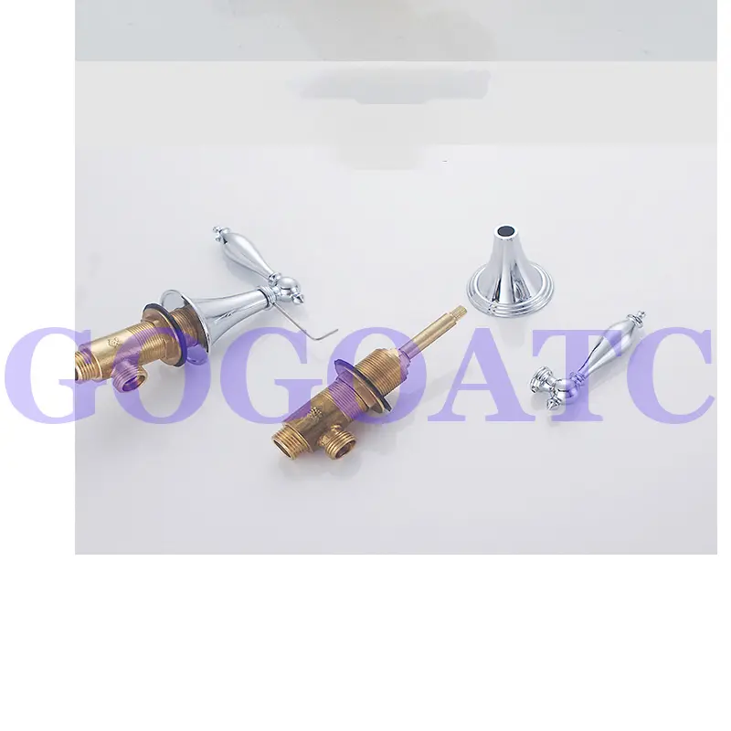 Split bathtub five-piece faucet hot and cold water switch, five-hole cylinder edge, basin three-piece faucet accessories