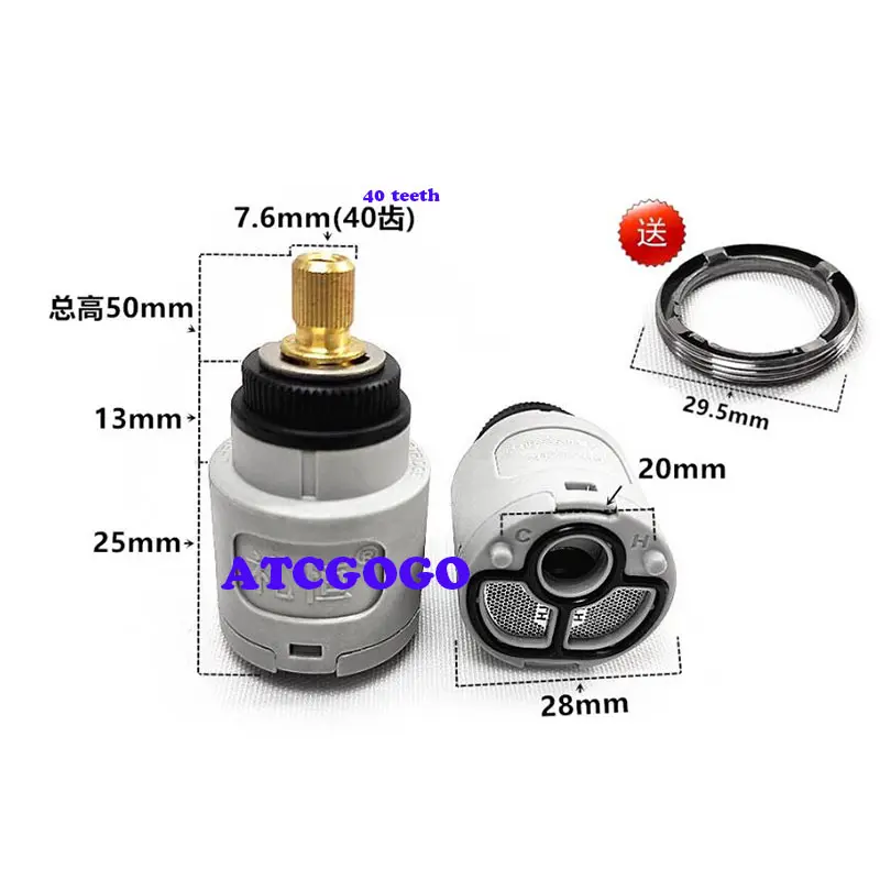 Shower head water distributor valve core three-speed switching valve faucet adjustment rain faucet single fixed foot valve