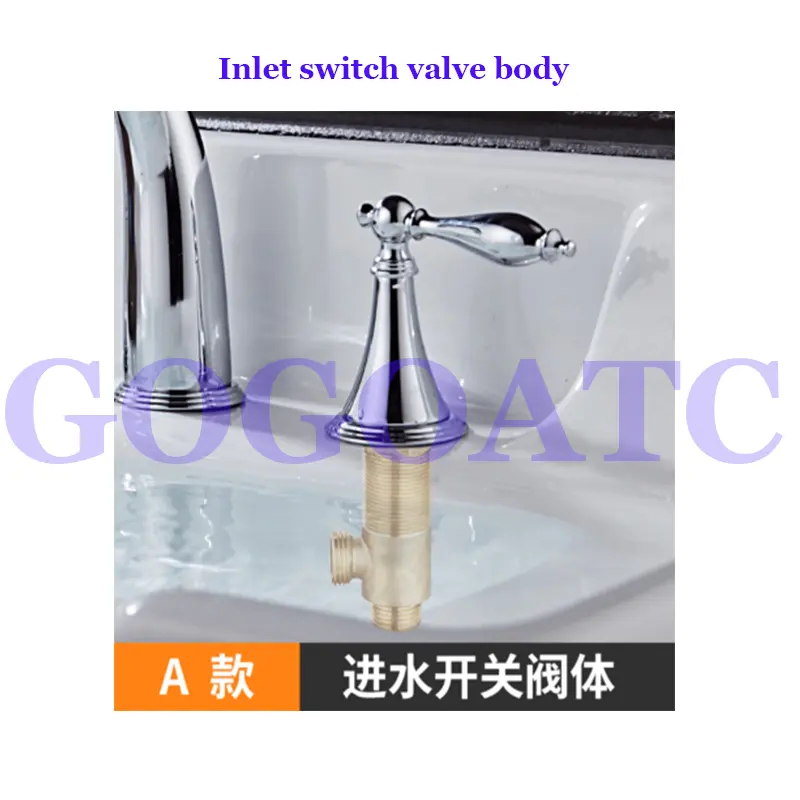 Split bathtub five-piece faucet hot and cold water switch, five-hole cylinder edge, basin three-piece faucet accessories