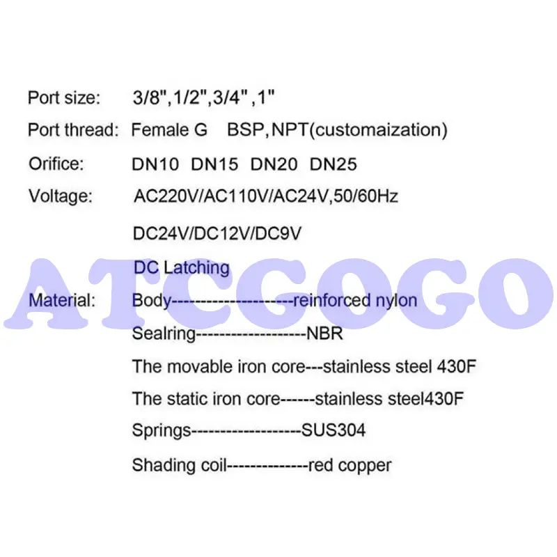 1/2" 3/4" 1 inch Irrigation Solenoid Valve 12V/24VAC Solenoid Valves Garden agriculture landscaping irrigation solenoid valve