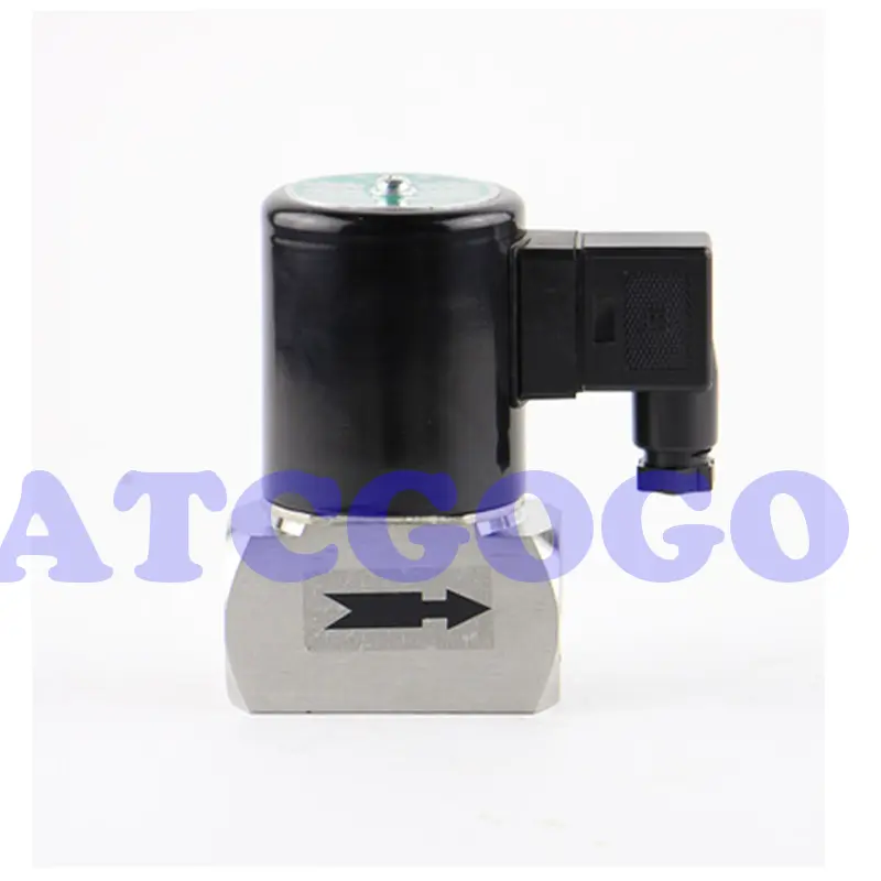 Acid, alkali and corrosion resistant stainless steel solenoid control valve for threaded steam, water, liquid, gas and oil