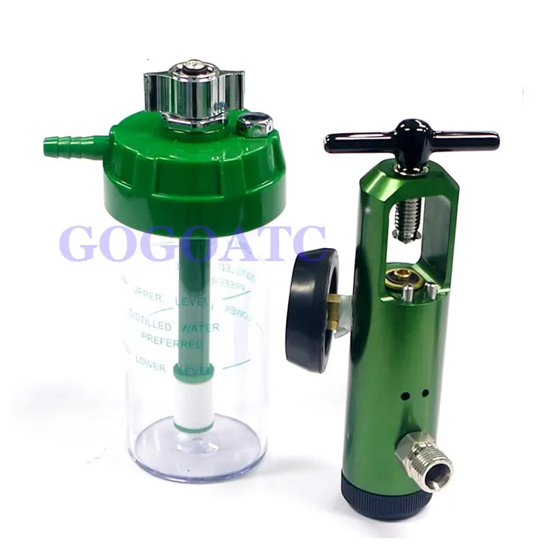 Medical Gas Oxygen Pressure Regulator CGA540 CGA870 DISS with Humidifier bottle
