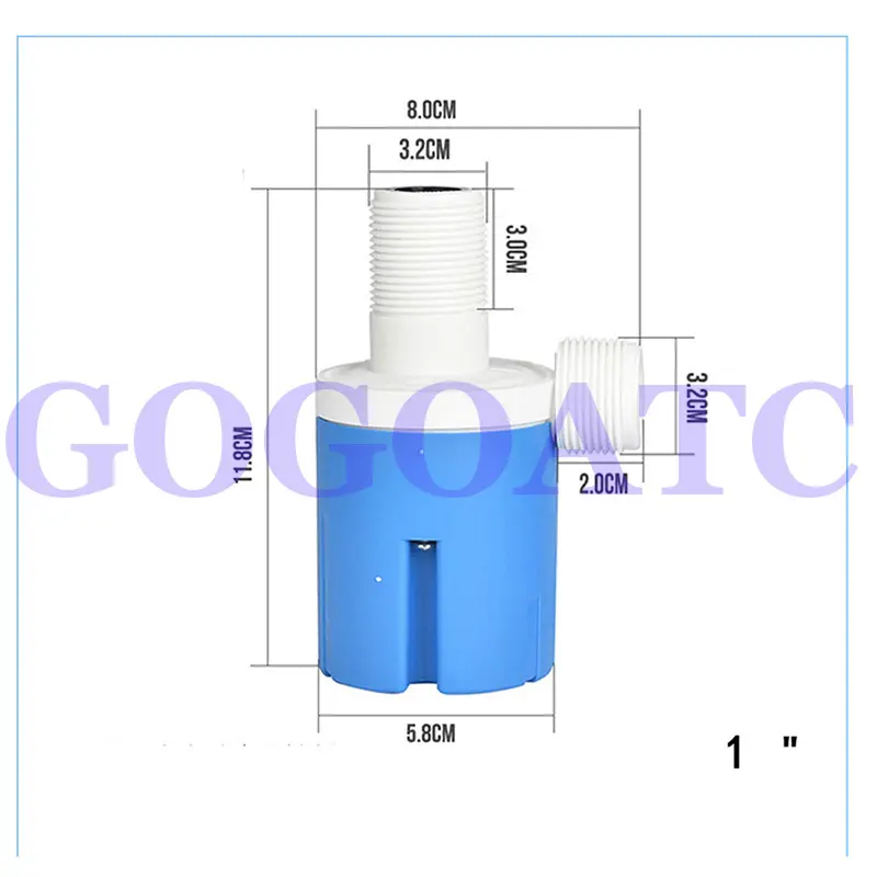 1/2'' 3/4'' 1'' Practical Water Level Control Durable Replacement Full Automatic Float Valve Anti Corrosion Nylon Ball Valve