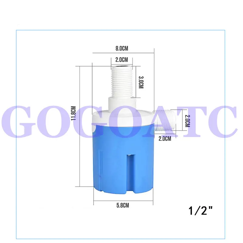 1/2'' 3/4'' 1'' Practical Water Level Control Durable Replacement Full Automatic Float Valve Anti Corrosion Nylon Ball Valve