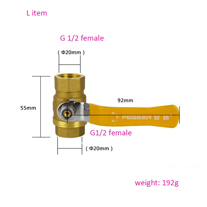 All copper thick gas valve gas valve natural gas with G1/2 ball valve inside and outside the wire valve