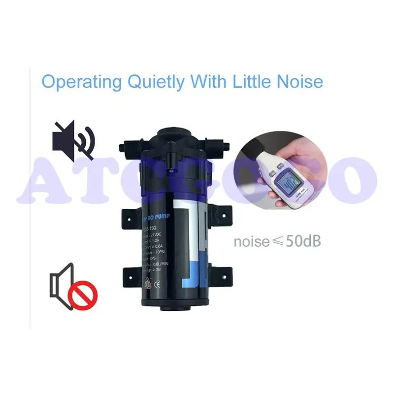 uiet DC 24V Water Pump Sprayer Patio Mist Cooling System 6mm Slip Lock Fog Nozzles Garden Watering Kit