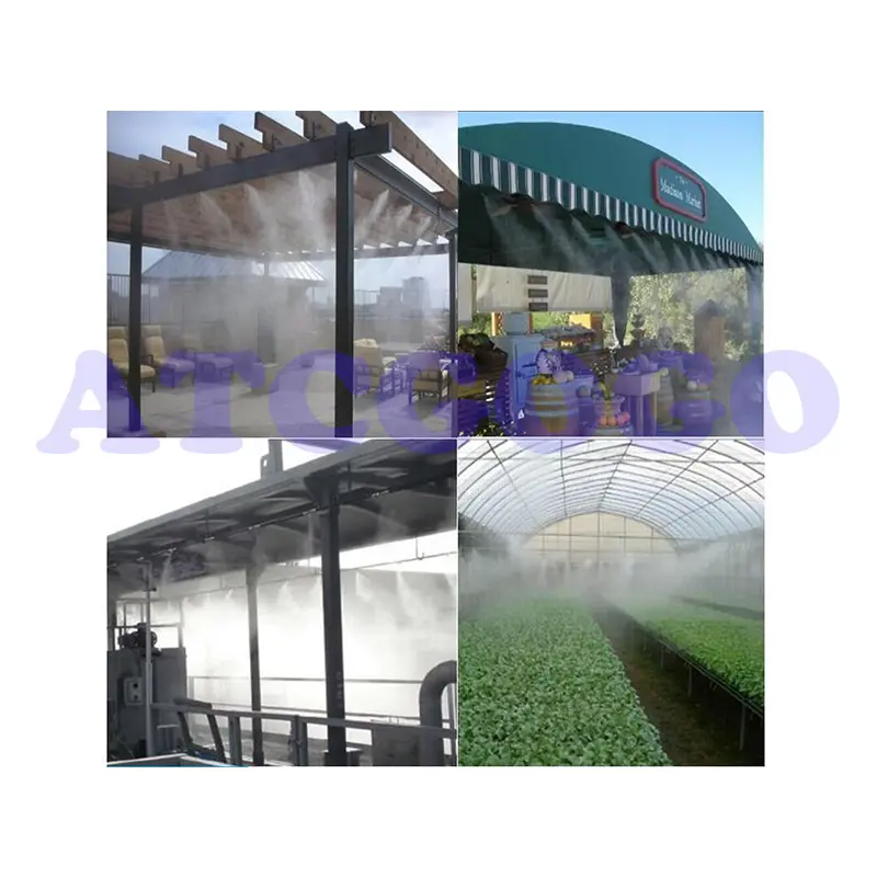 uiet DC 24V Water Pump Sprayer Patio Mist Cooling System 6mm Slip Lock Fog Nozzles Garden Watering Kit