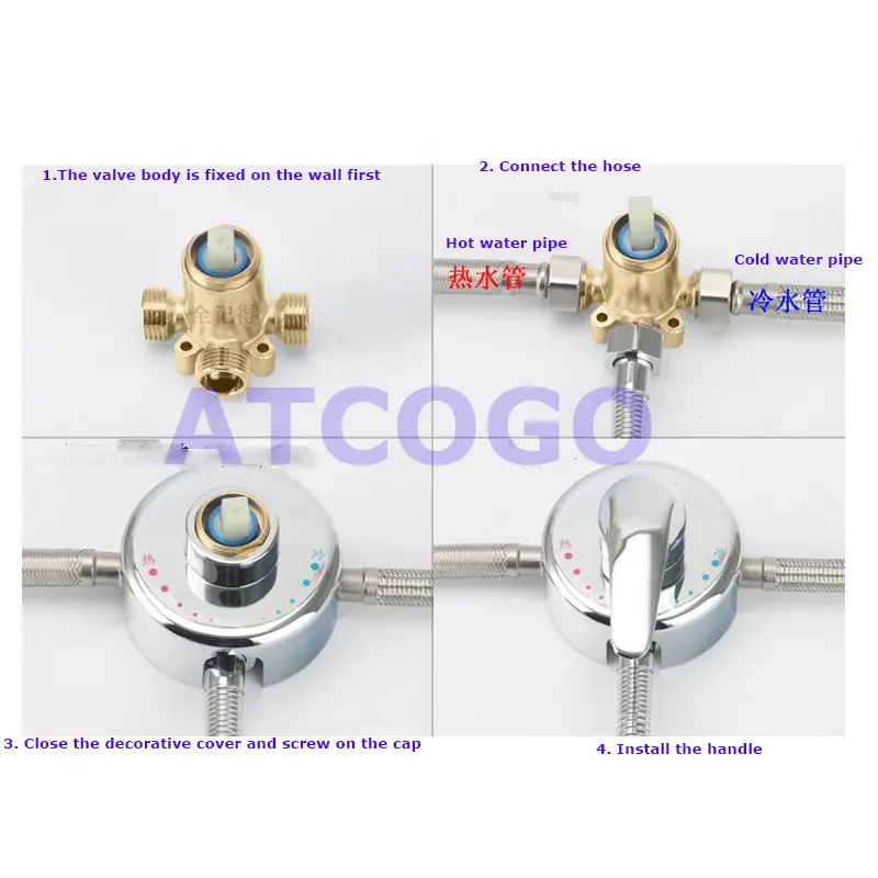 Electric water heater exposed shower cold and hot switch flower wine set
