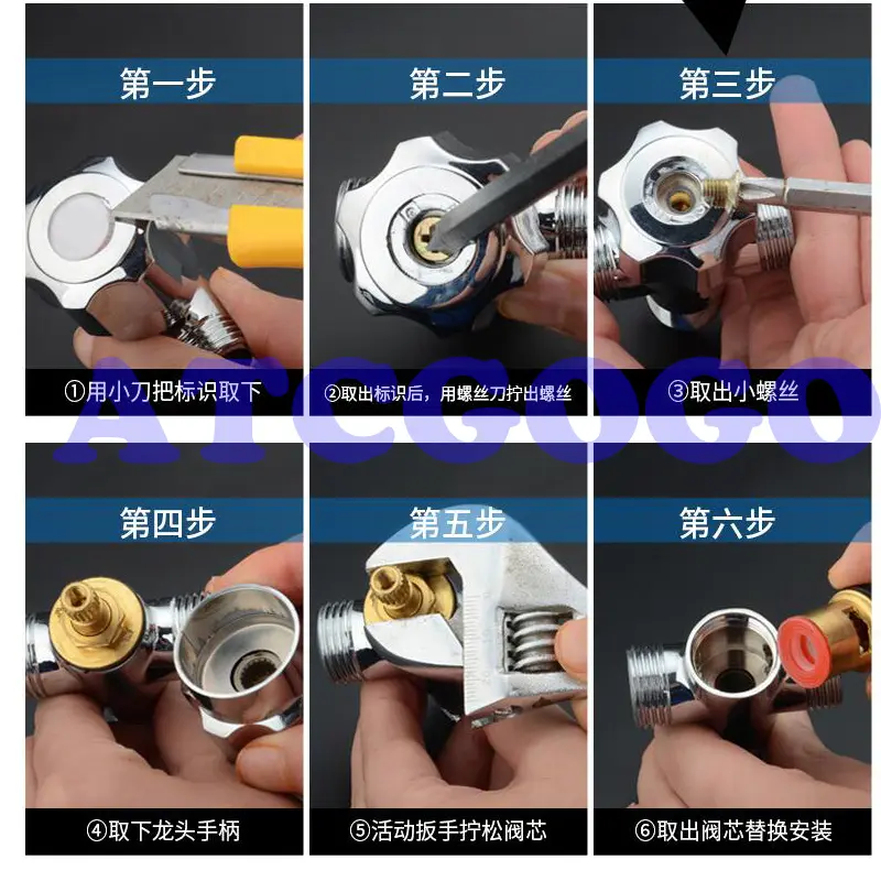 Quick opening faucet 304 stainless steel ceramic valve core 1/2", faucet triangle valve, all copper valve core general accessori