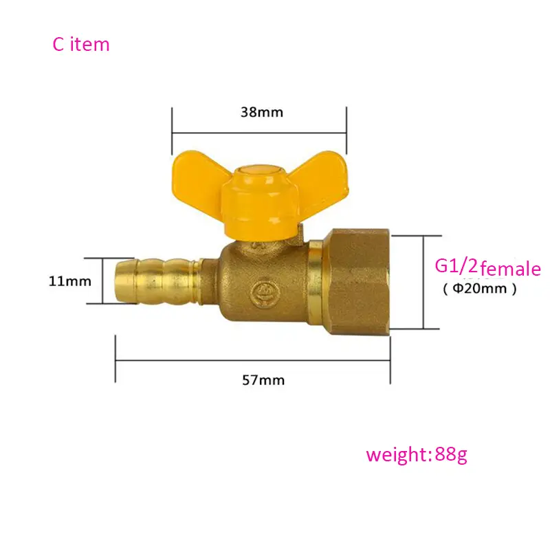 All copper thick gas valve gas valve natural gas with 4 points ball valve inside and outside the wire valve
