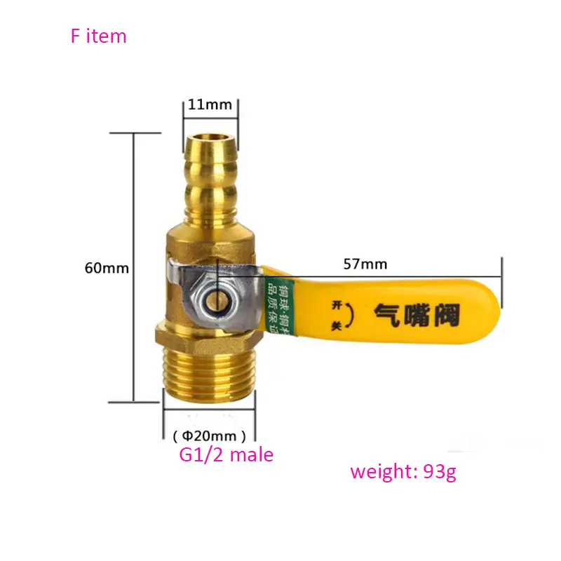 All copper thick gas valve gas valve natural gas with 4 points ball valve inside and outside the wire valve