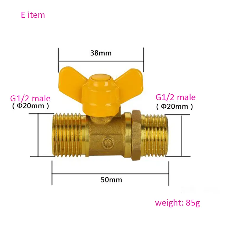 All copper thick gas valve gas valve natural gas with 4 points ball valve inside and outside the wire valve