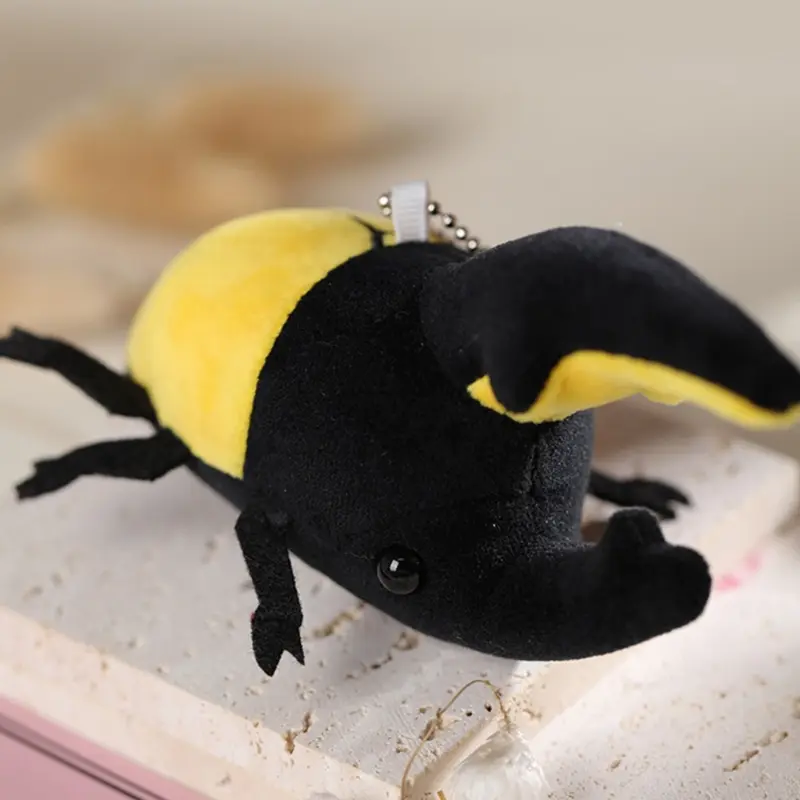 Plush Insect Toy for Carkey Pendant Beetle-Doll Insect Plush Pendant Cartoon Keychain Children Backpack Ornament