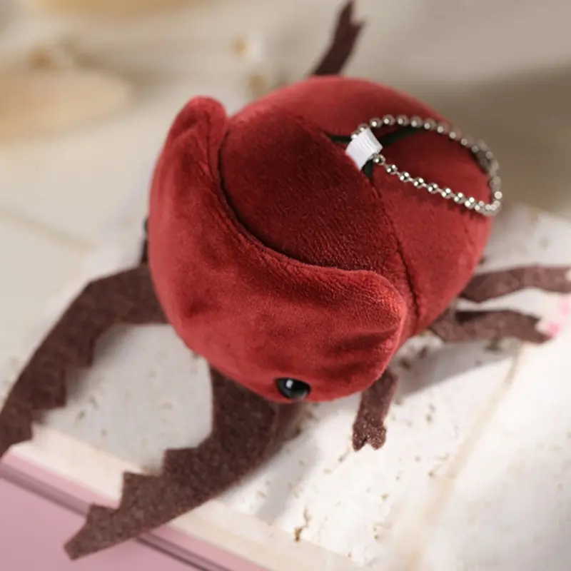 Plush Insect Toy for Carkey Pendant Beetle-Doll Insect Plush Pendant Cartoon Keychain Children Backpack Ornament