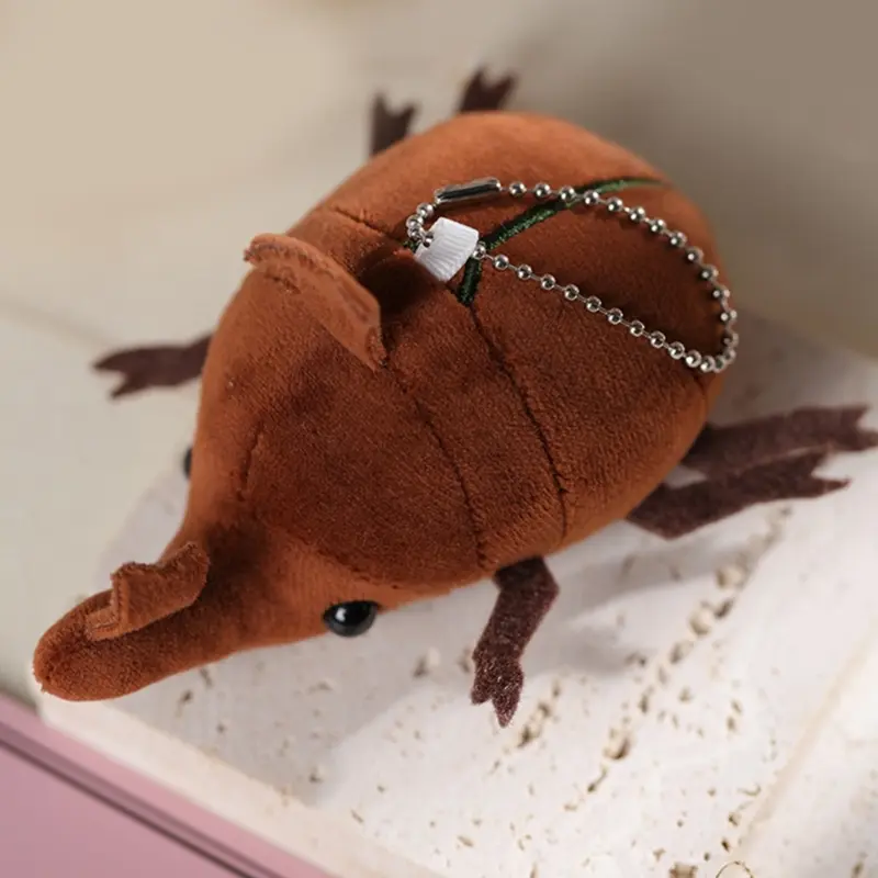 Plush Insect Toy for Carkey Pendant Beetle-Doll Insect Plush Pendant Cartoon Keychain Children Backpack Ornament