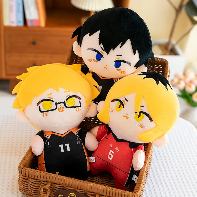 23cm Kawaii Haikyuu Plush Toy Volleyball Stuffed Anime Doll Hinata Shoyo Tobio Kageyama Yu Nishinoya Fans Kids Boy Birthday Gift