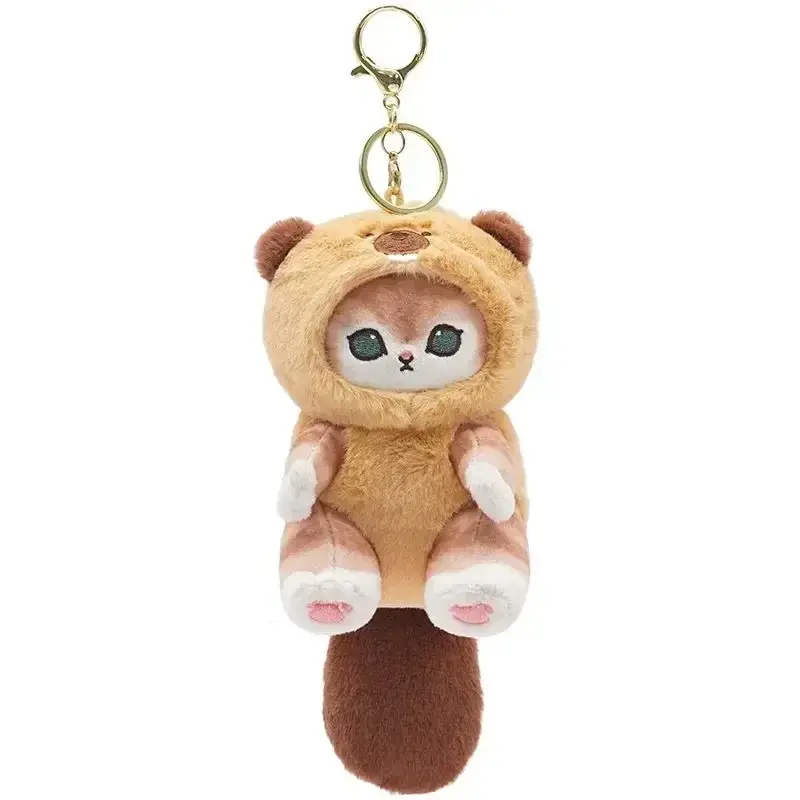 Cute dress-up raccoon mini plush dolls, shark cat plush toys, keychain pendants, couple hanging ornaments, dolls