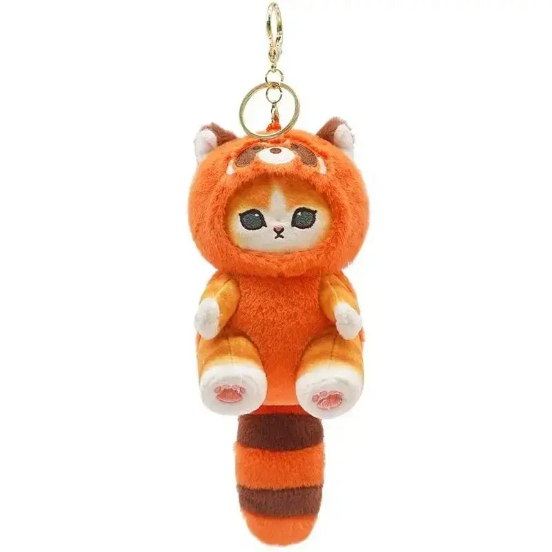 Cute dress-up raccoon mini plush dolls, shark cat plush toys, keychain pendants, couple hanging ornaments, dolls